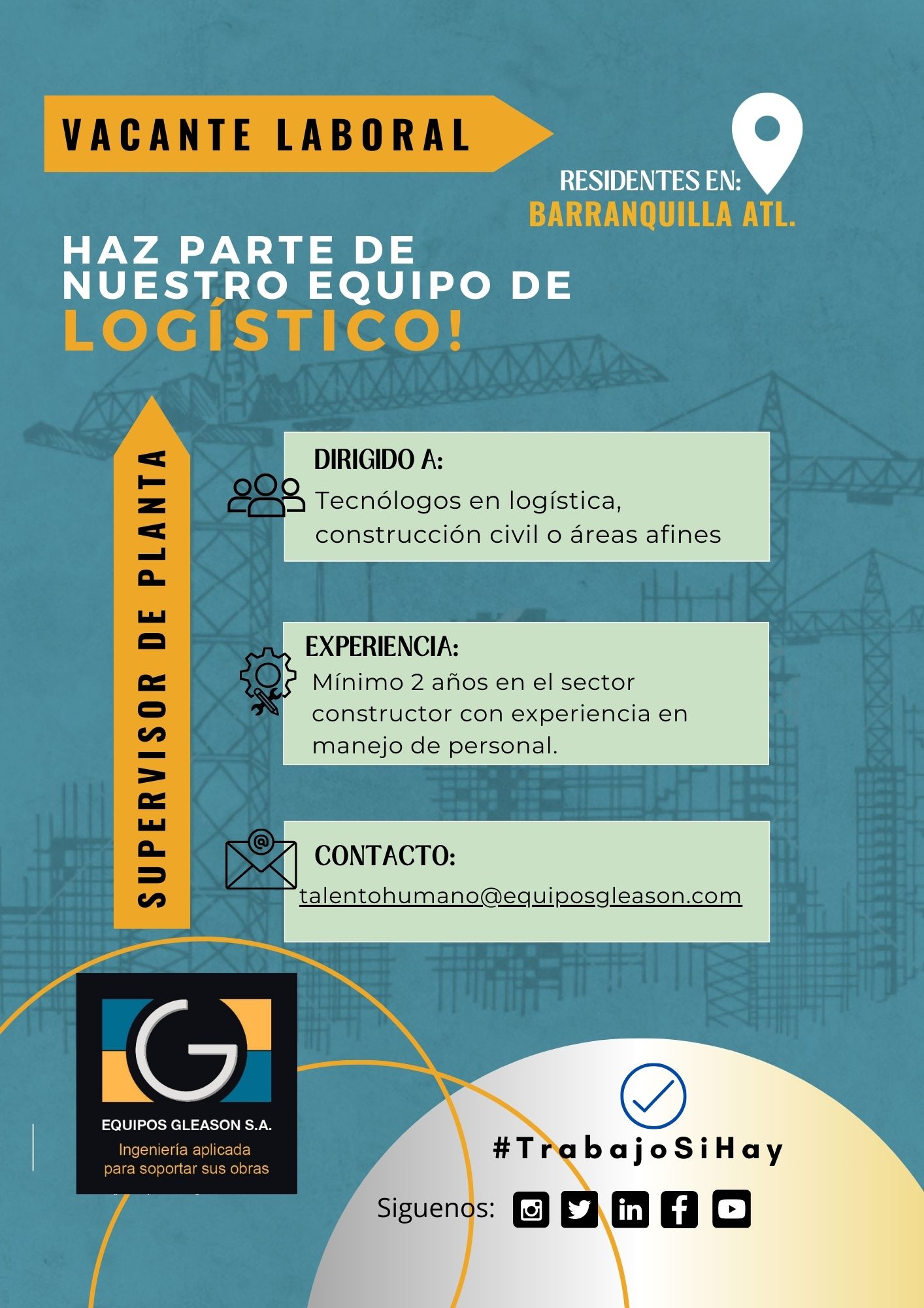 ¡Haz parte de Nuestro Equipo! oferta laboral Junio!